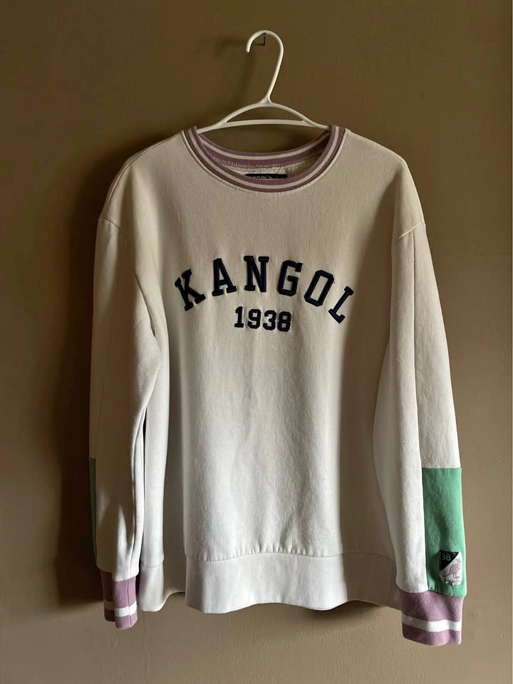 Kangol White Embroidered Logo Crewneck Sweatshirt - Large
