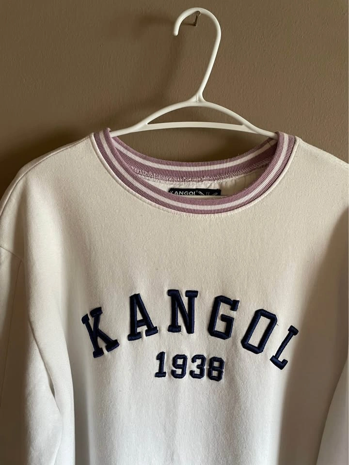Kangol White Embroidered Logo Crewneck Sweatshirt - Large - photo 2