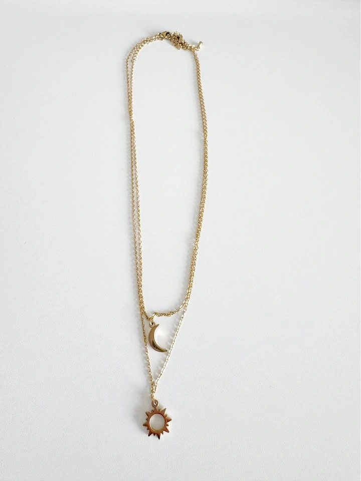Sun and Moon Gold Necklace - photo 3