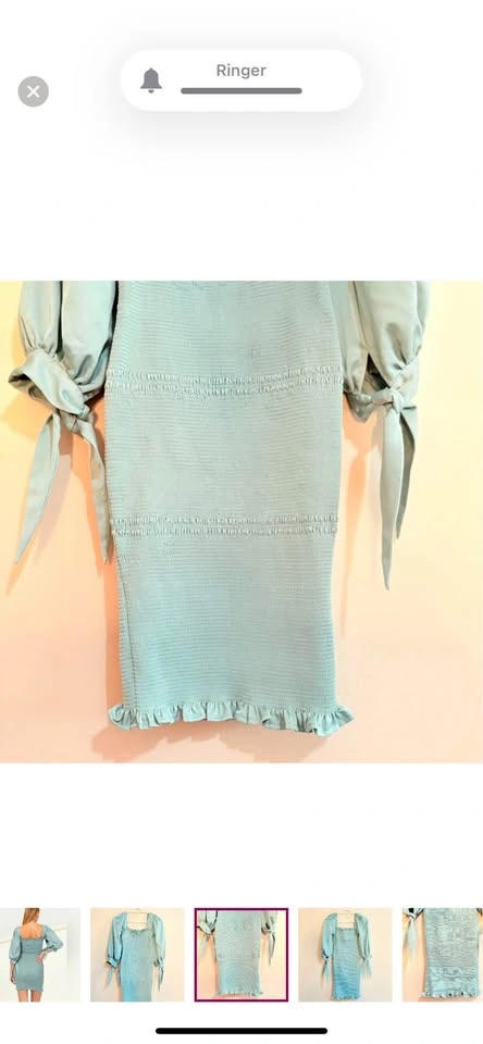 YAYA’s Sage Green Puff Sleeve Mini Dress - Medium - photo 4