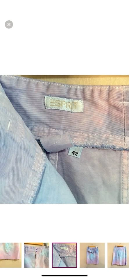 Vintage 80s Esprit Blue Pink Purple Tie Dye Pencil Skirt - photo 4