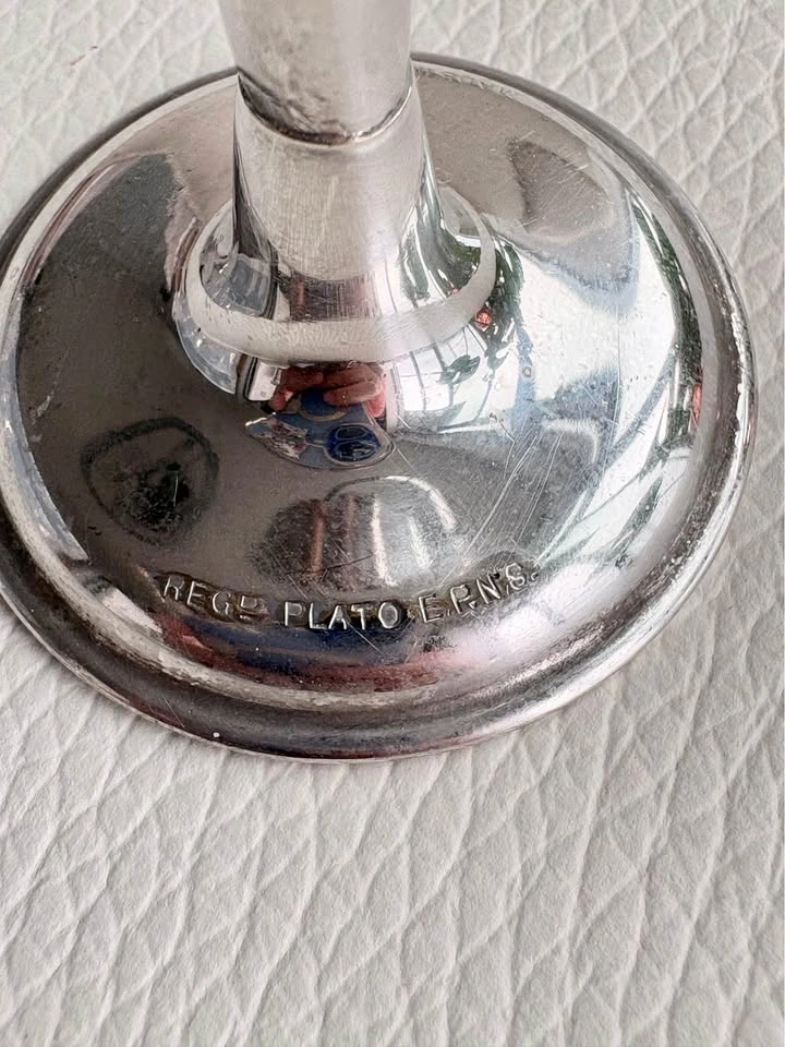 Regd Plato EPNS Silver Plated Bud Vase - photo 3