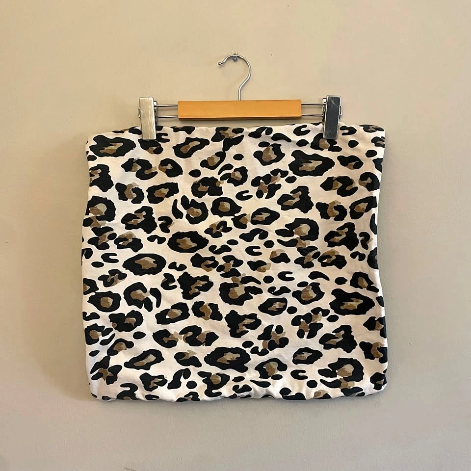 Indigo Leopard Print Pillow Cover 16x16”