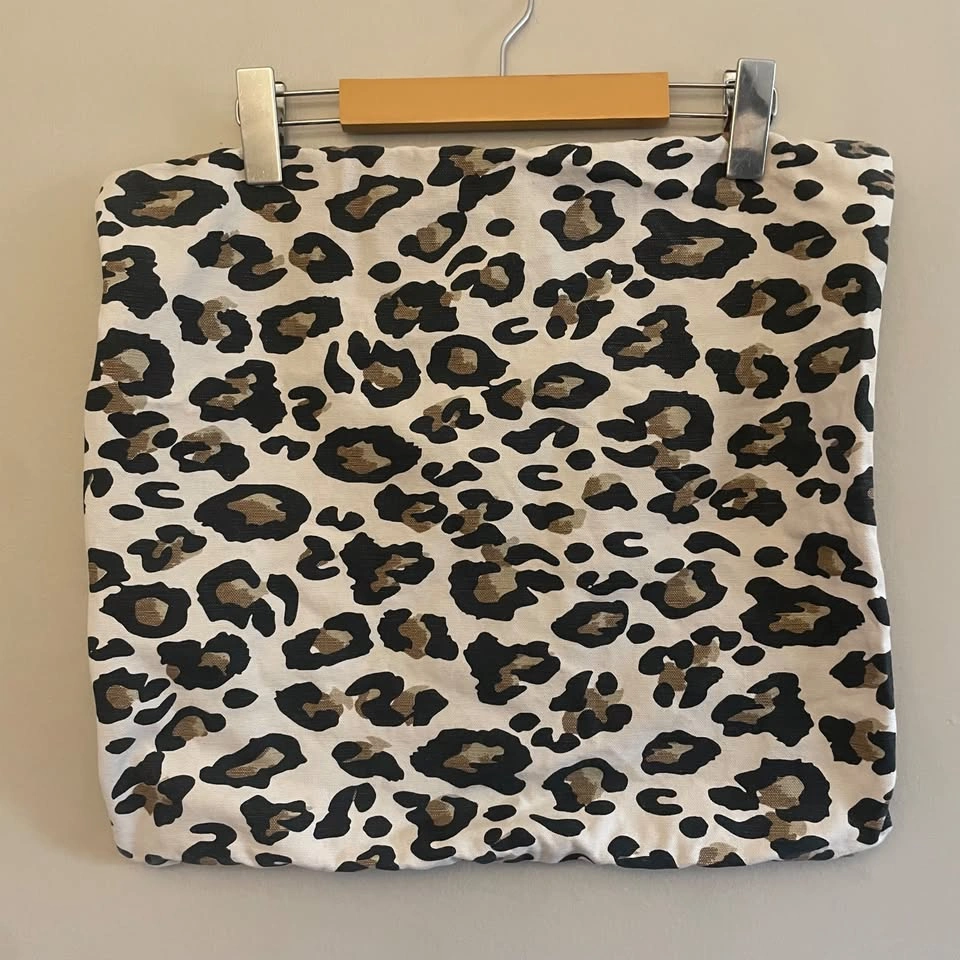 Indigo Leopard Print Pillow Cover 16x16” - photo 2