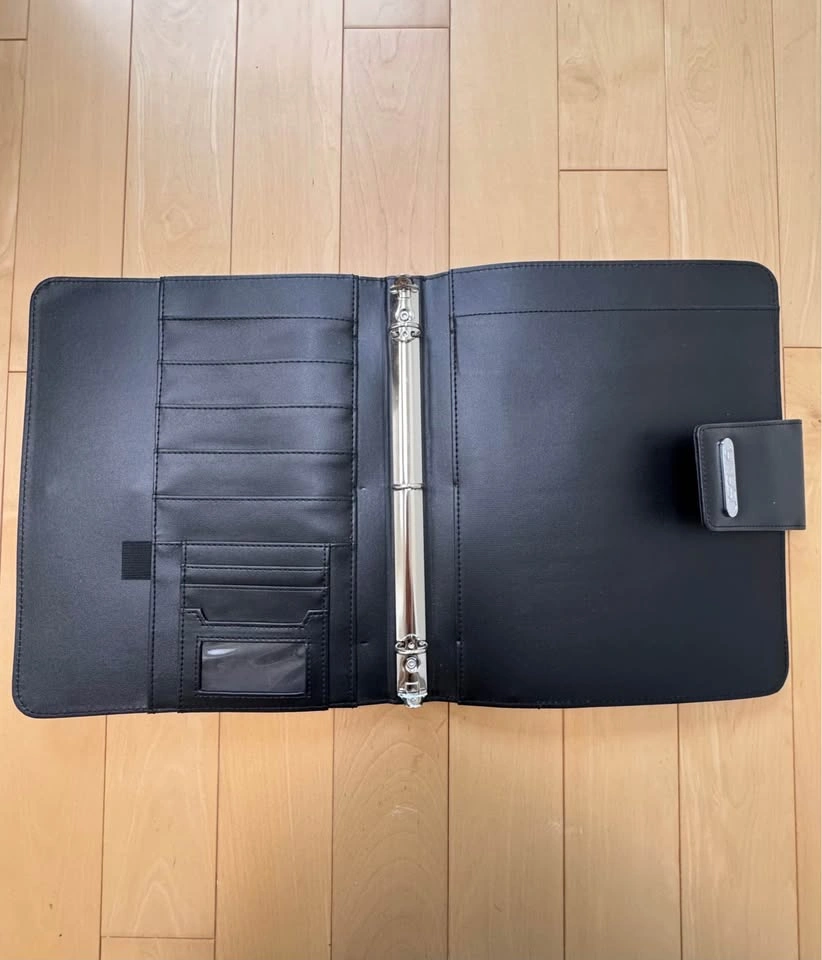 Black 0.5” Leather Binder - photo 3