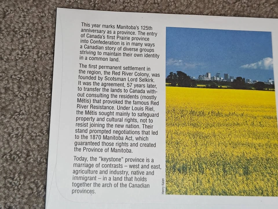 First Day Covers FDC - 1995 Manitoba 125th Anniversary Stamps - photo 5