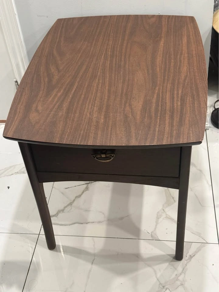Mid-Century Modern End Table with Drawer - photo 2