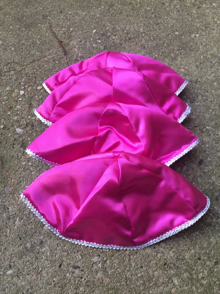 30 Hot Pink Satin Yarmulkes/Kippahs - photo 5
