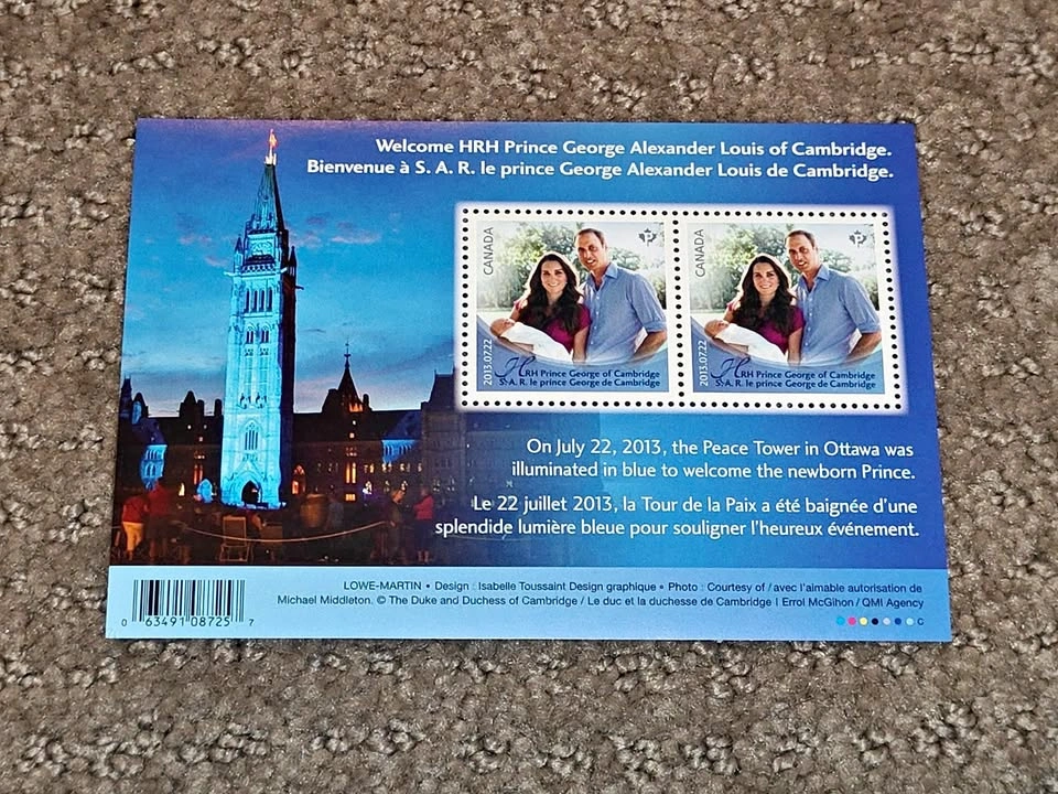Stamp Sheet - 2013 Royal Baby Prince George - William & Kate