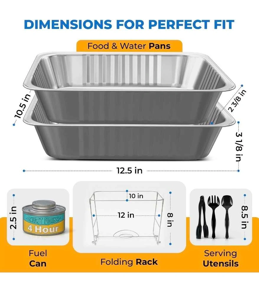 DISPOSABLE CHAFING DISH BUFFET SET 10" X 12" FOOD PANS - photo 2