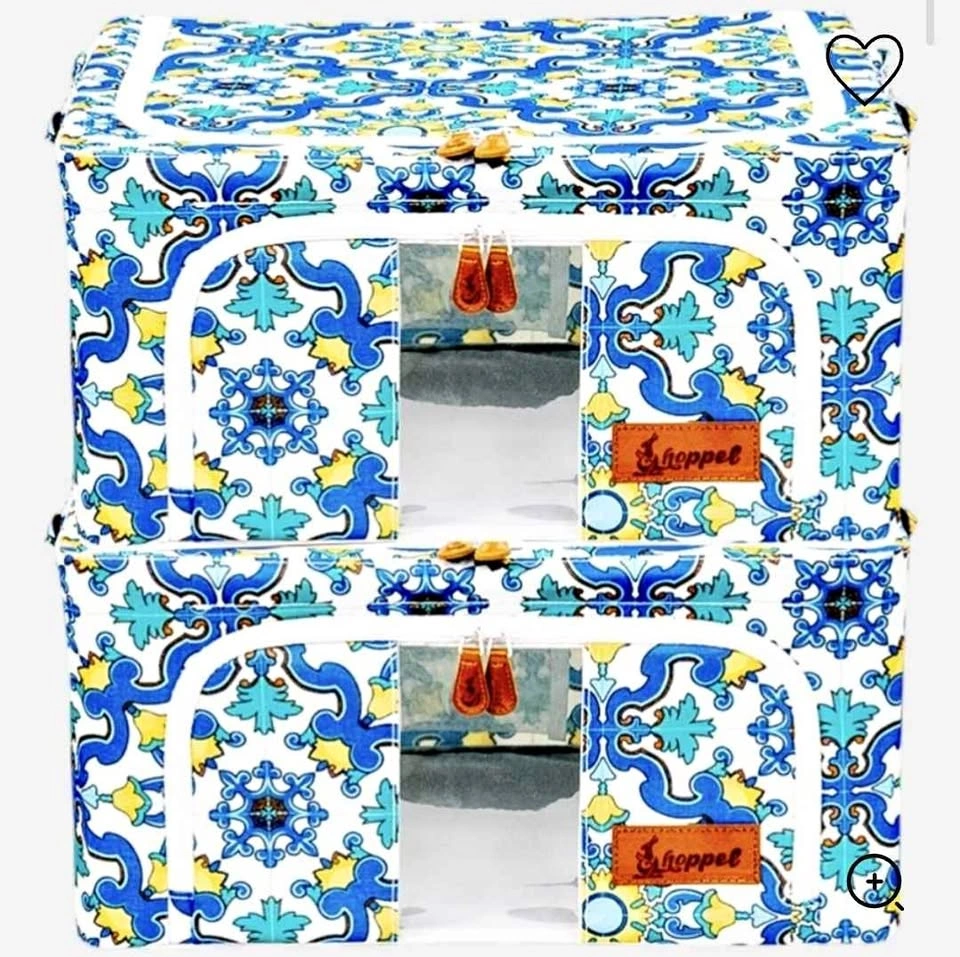 2-Pack HOPPEL Triple Access Storage Bins - 15" x 12" x 8"