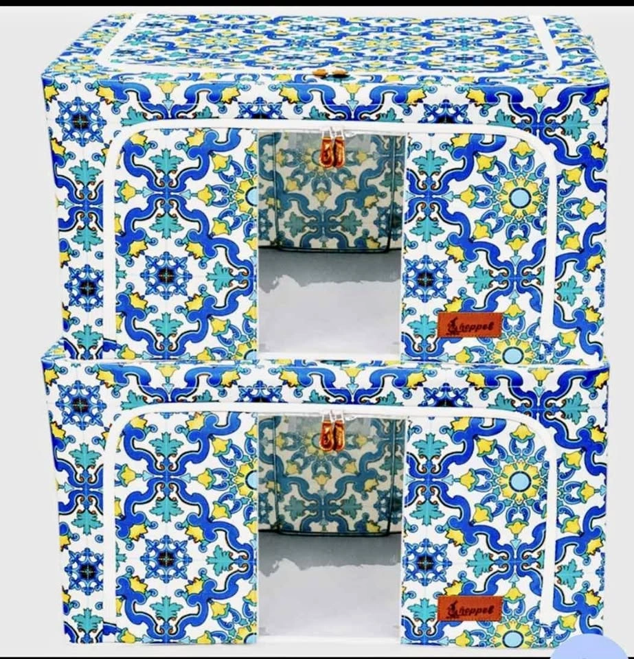 2PK Hoppel Foldable Stackable Storage Bins - Italian Mosaic