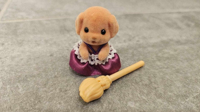 Sylvanian Families Toy Poodle with Broomstick