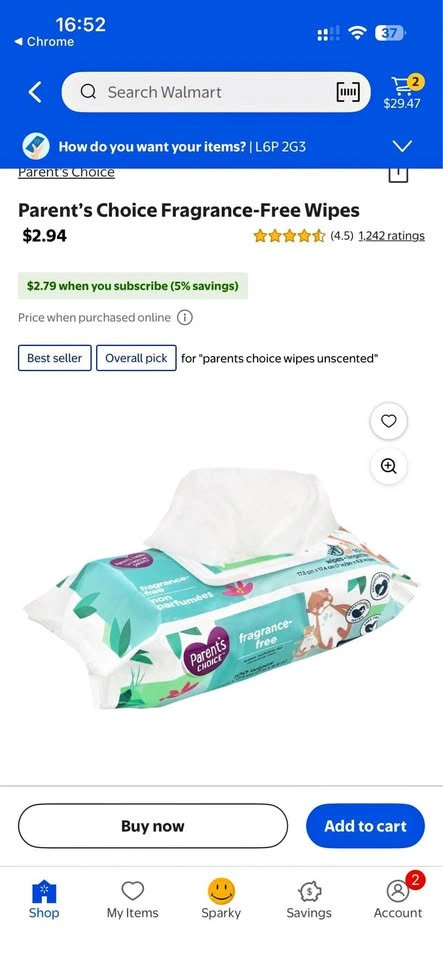 Parent’s Choice Baby Wipes – Brand New