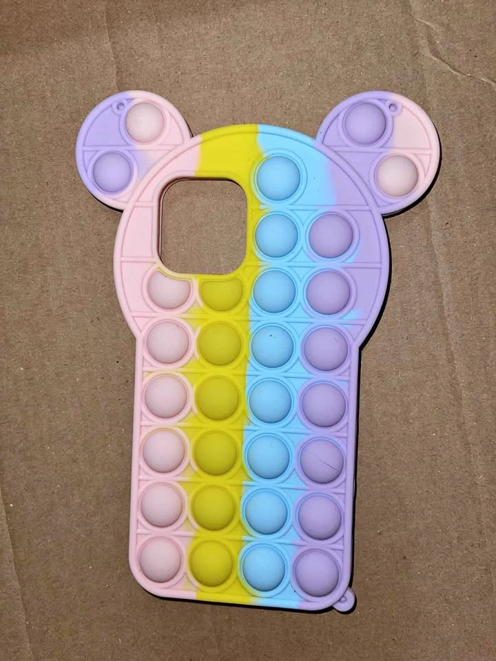 Iphone 12 PRO MAX Pastel Rainbow Bear Pop-It Phone Case