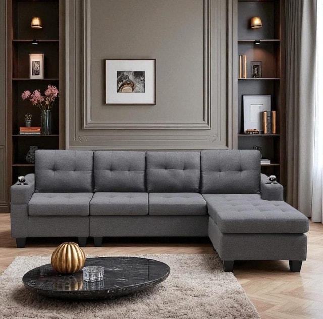 Best Price Elegant Sectional Sofa with Cushions Large Couch