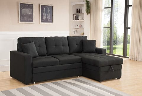 Spacious Pull Out Sofa Bed L-Sectional Storage Set - photo 3