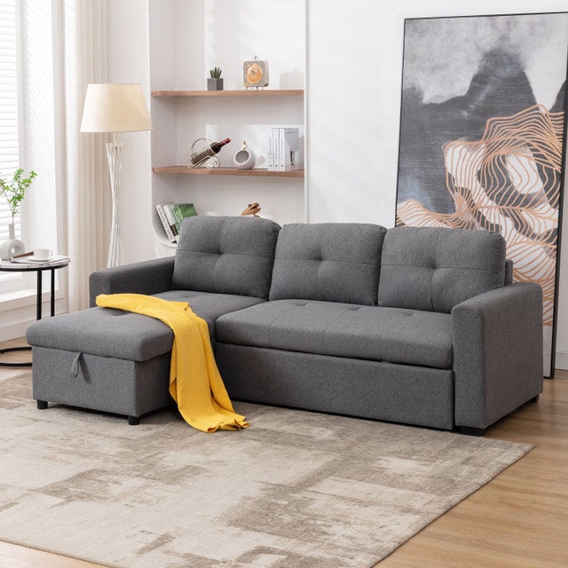 3-in-1 Sofa Bed – Pull-Out, Storage, and Reversible Chaise - photo 2