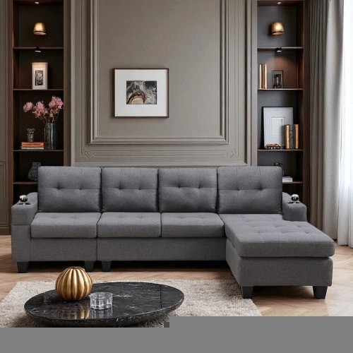 Hot Sale Luxury Curved Sectional Sofa with Soft Fabric Premium