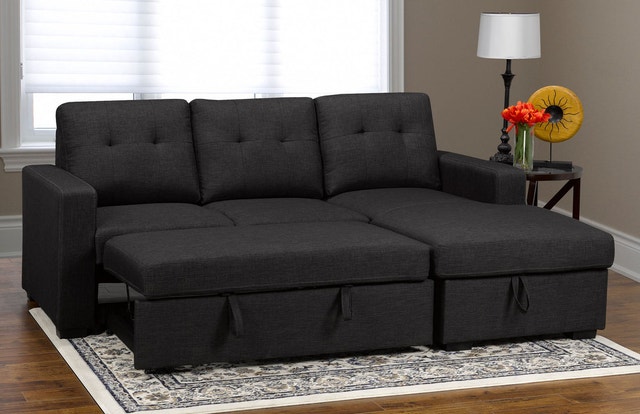 Pull-Out Sofa Bed with Reversible L-Section & Storage - photo 5