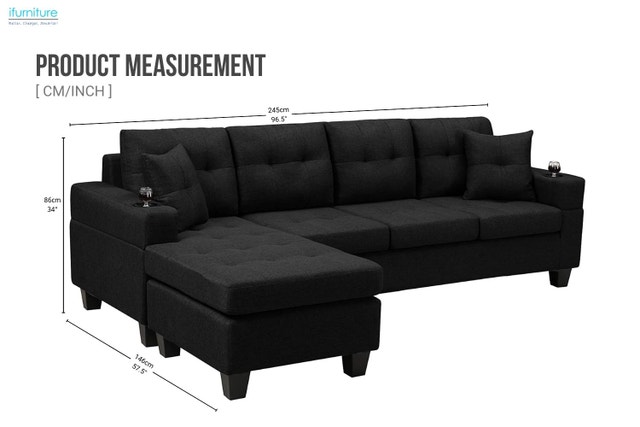 Free Delivery Sectional Sofa Reversible Chaise Brand New - photo 4