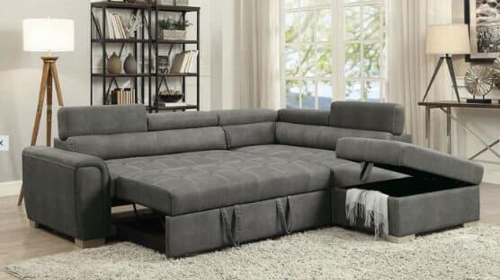 New Sectional L-Shape Sofa Set Storage Ottoman - photo 4