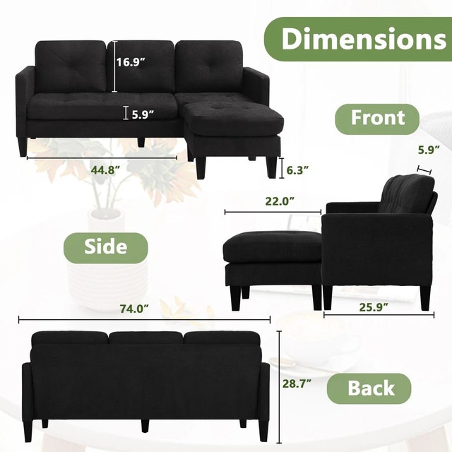 Modern Soft Fabric Sectional Sofa - photo 5