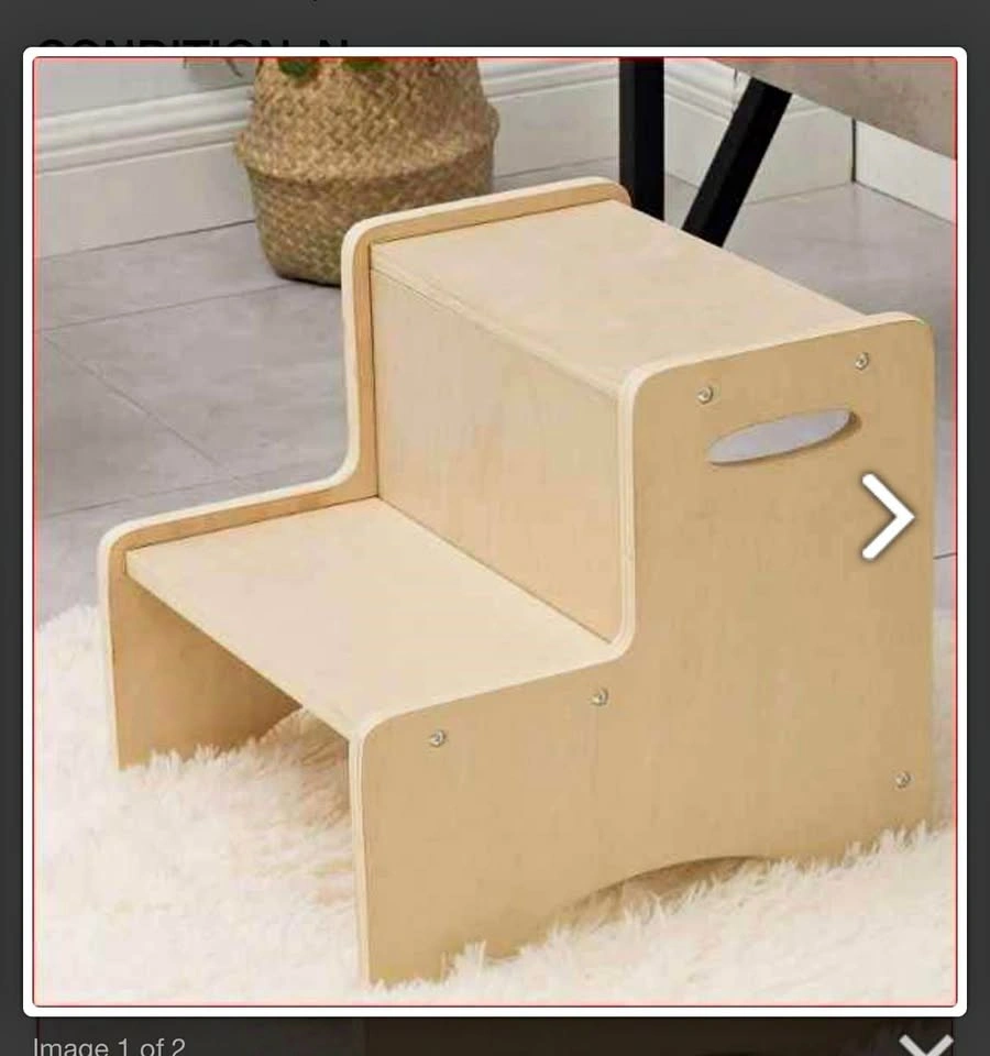 NEW WOOD CITY Two Step Toddler Stool with Handles