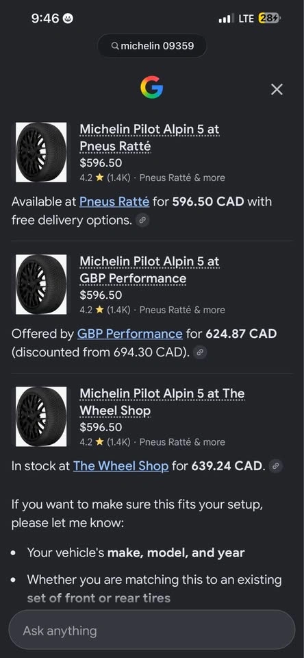 Michelin Pilot Alpine 5 Winter Tires 265/40R20 - photo 3