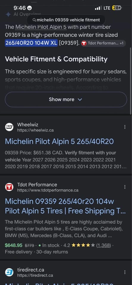 Michelin Pilot Alpine 5 Winter Tires 265/40R20 - photo 4