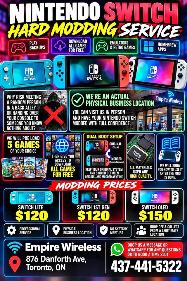 Nintendo Switch Hard Modding Toronto | From $120
