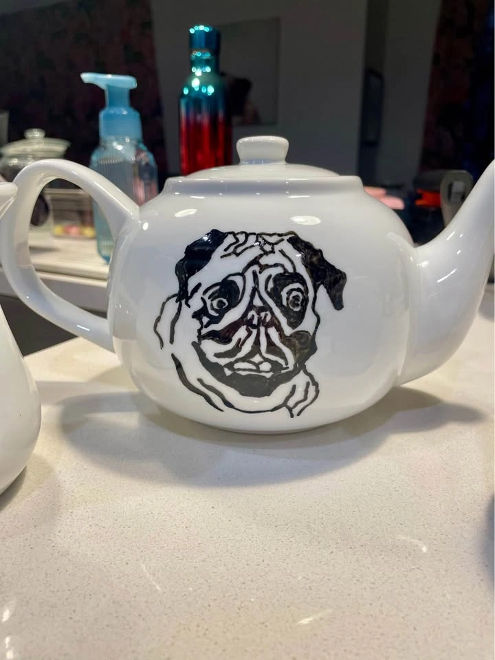 Pug and Paw Print Ceramic Tea Set - photo 4