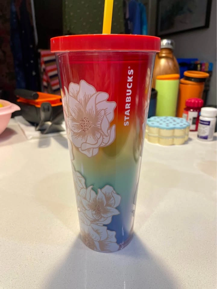 Starbucks Peony Rainbow Cold Cup Tumbler