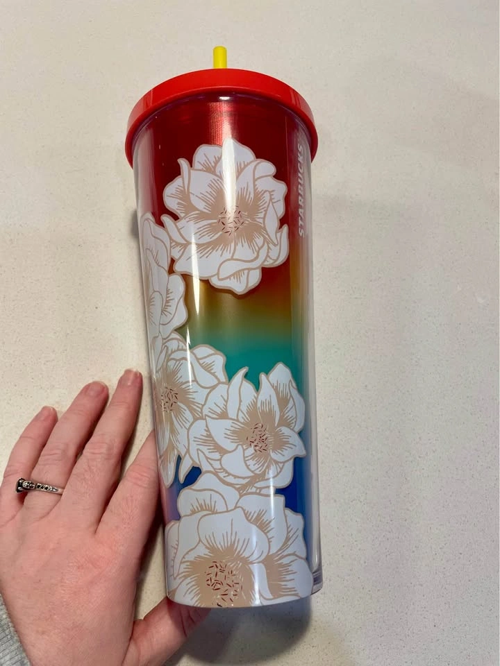 Starbucks Peony Rainbow Cold Cup Tumbler - photo 4