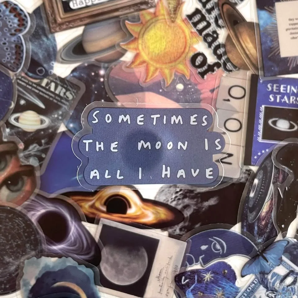 Pack of 50 Transparent Space Theme Stickers 🧡 image indicator(4)