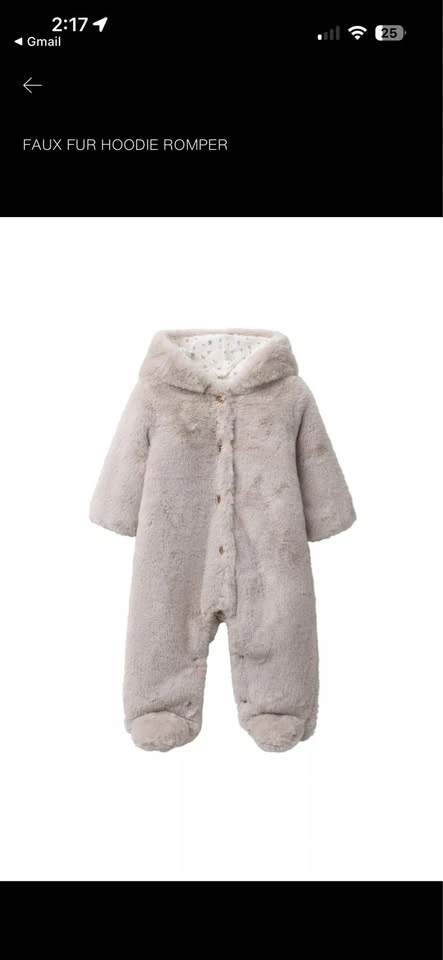 Zara Baby Faux Fur Pram Suit 6-9M – Like New – Winter - photo 2