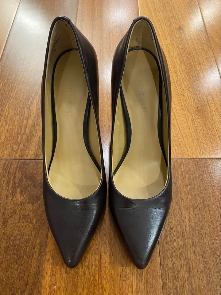 Nine West Brown Leather 3.5” High Heels Shoes Size 6M - photo 2