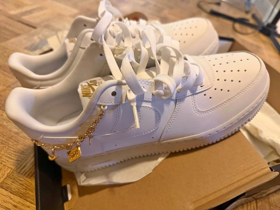 Women White and Gold Airforce 1