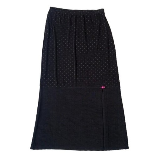 Y2K maxi black and pink polka dot pencil fitted skirt, XL - photo 3