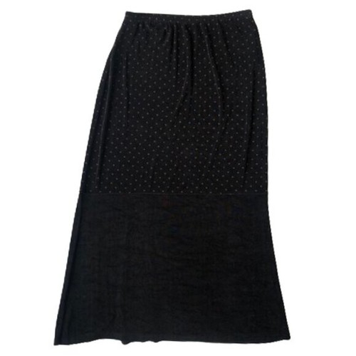 Y2K maxi black and pink polka dot pencil fitted skirt, XL - photo 4