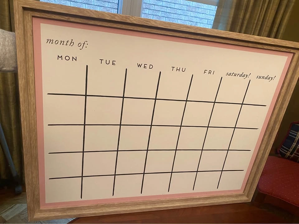 Framed Dry Erase Monthly Calendar – Sheffield Home (Like New) - photo 2