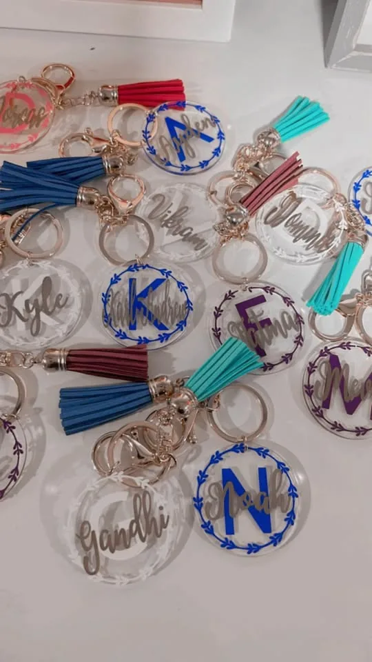colorful keychains with tassels in different colors image indicator(2)