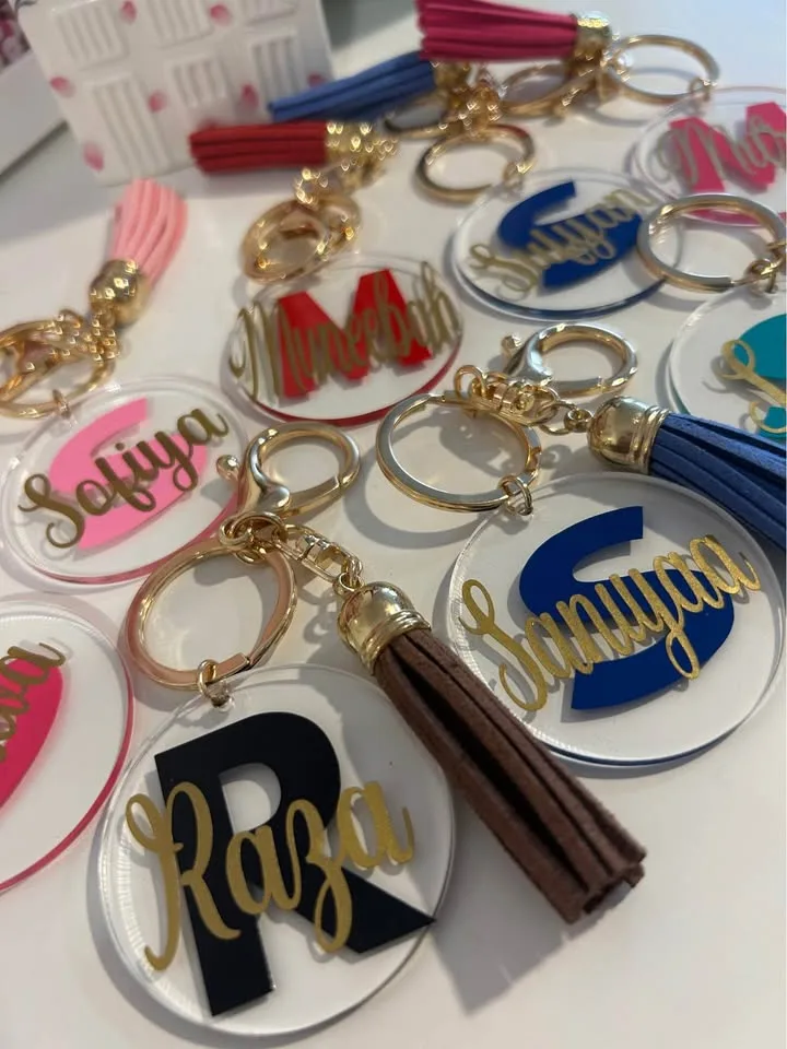 colorful keychains with tassels in different colors image indicator(3)