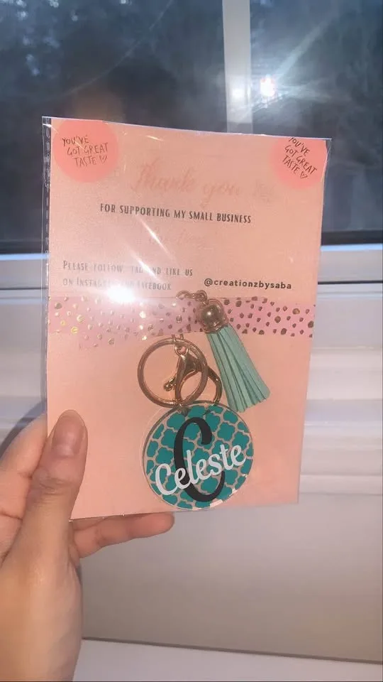 Acrylic Monogram Keychain with Tassel image indicator(3)