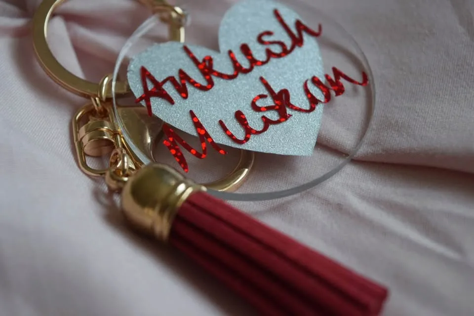 Acrylic Monogram Keychain with Tassel image indicator(8)