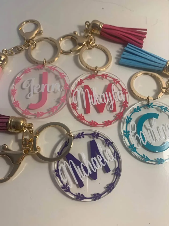 Personalized Glitter Keychains – Custom Initial or Name Design image indicator(2)