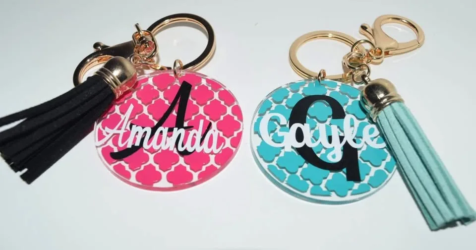 Personalized Glitter Keychains – Custom Initial or Name Design image indicator(6)