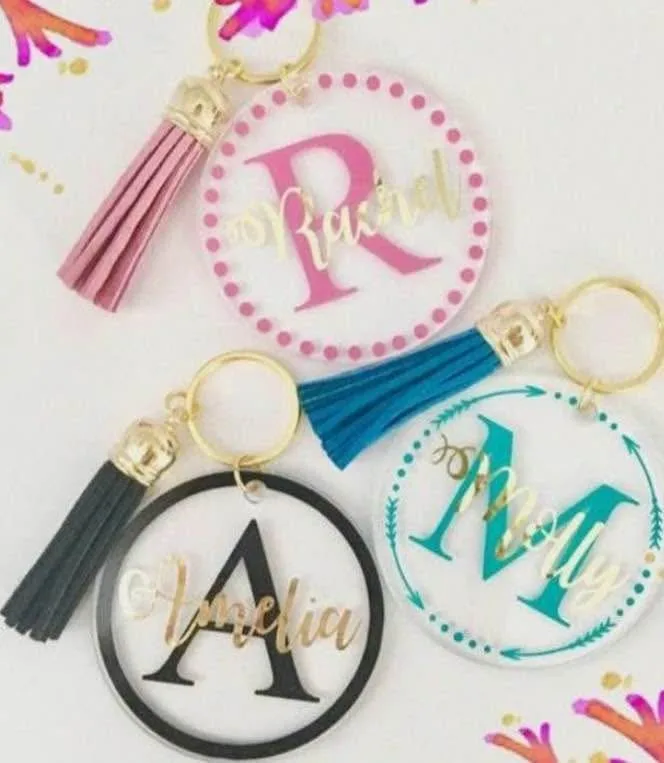 Personalized Glitter Keychains – Custom Initial or Name Design image indicator(9)