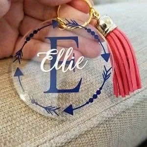 Glitter Acrylic Keychain – Custom Monogram Gift for Her image indicator(2)