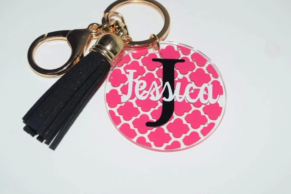 Glitter Acrylic Keychain – Custom Monogram Gift for Her image indicator(5)